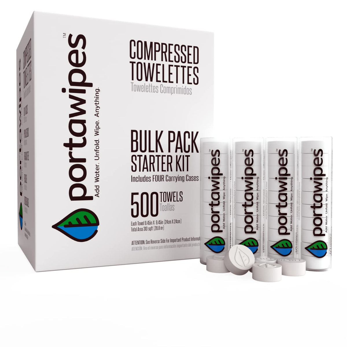 Coin Tissues | 500 Pack with 4 Carrying Cases | Toilet Paper Tablets | Compressed Towels | Expandable Wipes | Soft & Odor Free