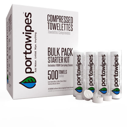 Coin Tissues | 500 Pack with 4 Carrying Cases | Toilet Paper Tablets | Compressed Towels | Expandable Wipes | Soft & Odor Free