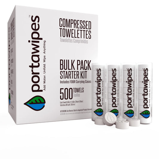 Coin Tissues | 500 Pack with 4 Carrying Cases | Toilet Paper Tablets | Compressed Towels | Expandable Wipes | Soft & Odor Free