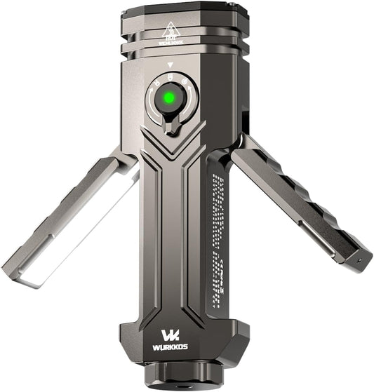 HD02 Flat LED Flashlight, Magnetic Deformation, 3200 Lumens, 5000 Mah Rechargeable, 3000K-6500K, Four-Light Sources, Folding Wing Lighting/Spotlight/Uv Light/Green Light/Magnetictail,Ipx6