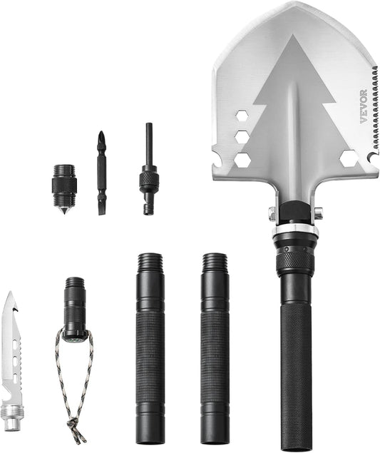 All-in-One Survival Shovel: 11-in-1 Camping Multitool Kit for Ultimate Outdoor Adventures
