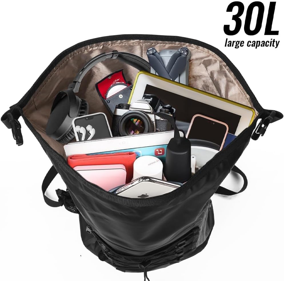 Faraday Travel Backpack Dry Bag - EMP Proof Military Grade, 30L Sports Outdoor Bag - Waterproof, RFID Signal Blocking, Protect against Tracking, Spying & Hackings for Travel/Work