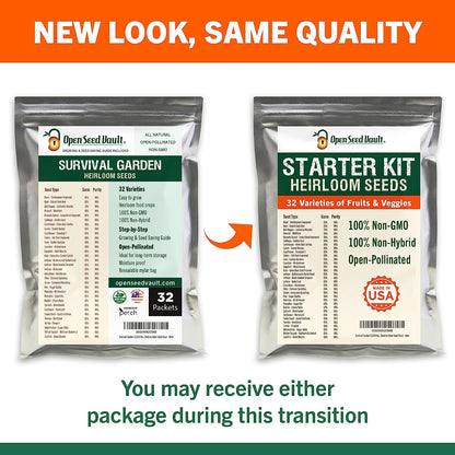 15,000 Heirloom Seeds Non GMO Vegetable and Fruit Seeds for Planting Outdoor & Indoor - 32 Variety Pack of Survival Garden Seeds