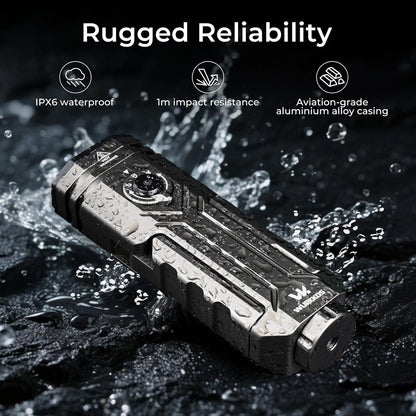 HD02 Flat LED Flashlight, Magnetic Deformation, 3200 Lumens, 5000 Mah Rechargeable, 3000K-6500K, Four-Light Sources, Folding Wing Lighting/Spotlight/Uv Light/Green Light/Magnetictail,Ipx6