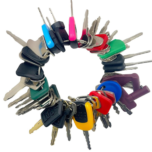 Unlock Efficiency with Our 50-Piece Heavy Equipment Key Master Set - Compatible with CAT, John Deere, Komatsu, and More!