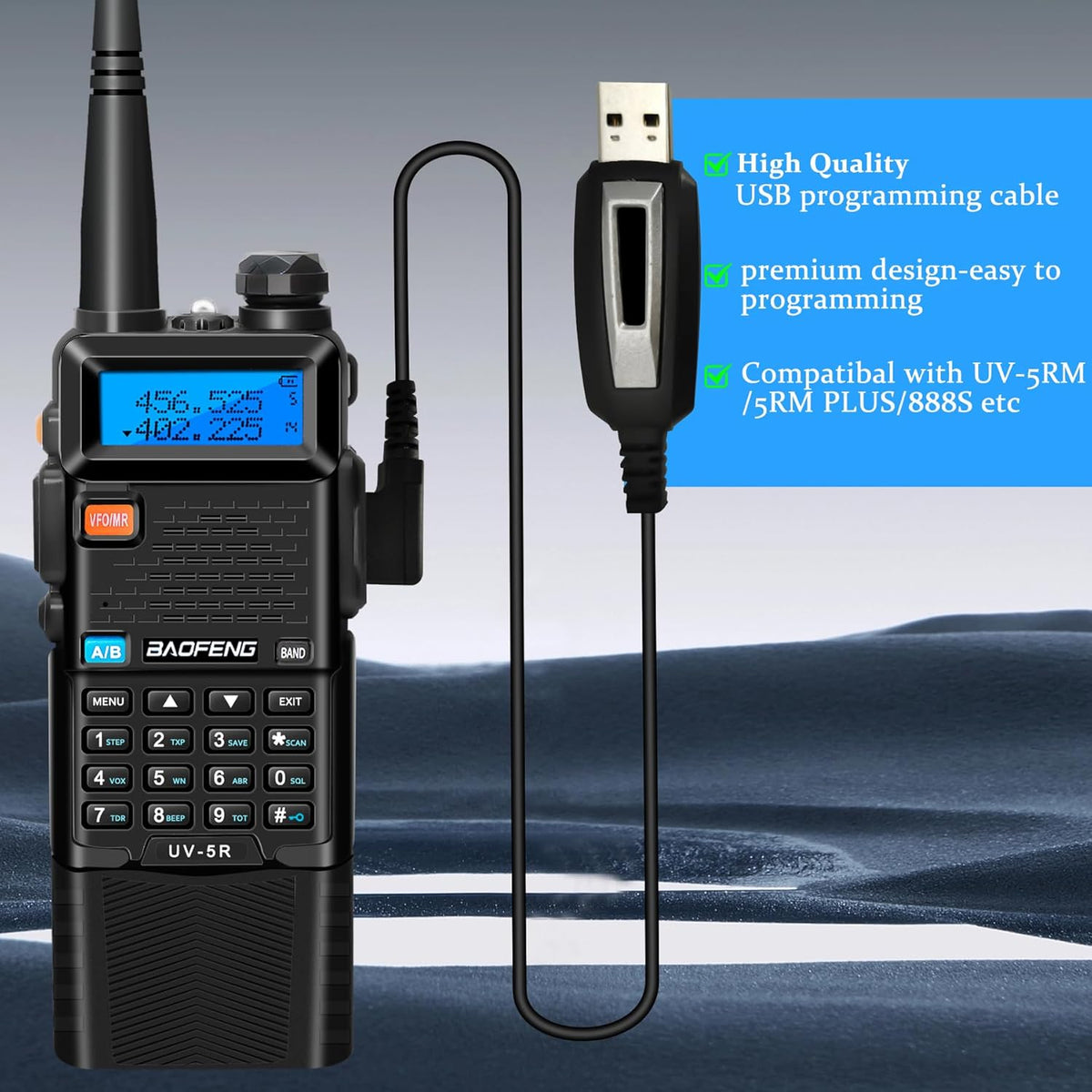Unleash Your Communication Power with the UV-5R Ham Radio: Long Range 8W Walkie Talkies with 3800mAh Rechargeable Batteries, Tactical Antenna, and Earpiece - Perfect for Outdoor Adventures and Emergency Preparedness (2 Pack)