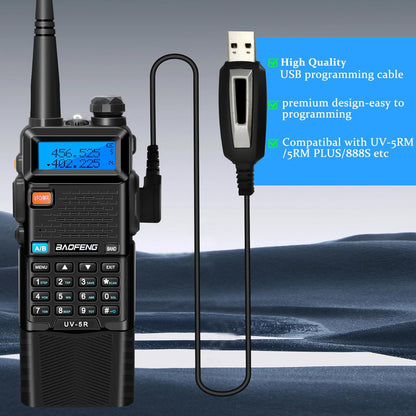 Unleash Your Communication Power with the UV-5R Ham Radio: Long Range 8W Walkie Talkies with 3800mAh Rechargeable Batteries, Tactical Antenna, and Earpiece - Perfect for Outdoor Adventures and Emergency Preparedness (2 Pack)