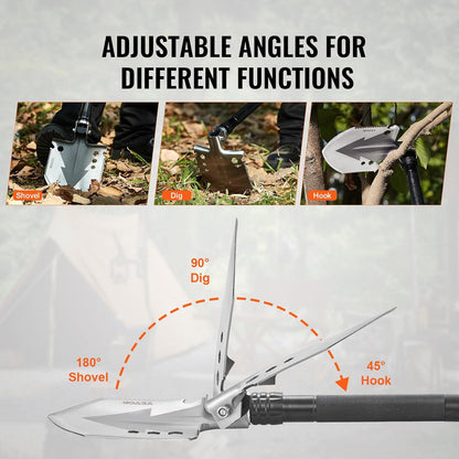 All-in-One Survival Shovel: 11-in-1 Camping Multitool Kit for Ultimate Outdoor Adventures