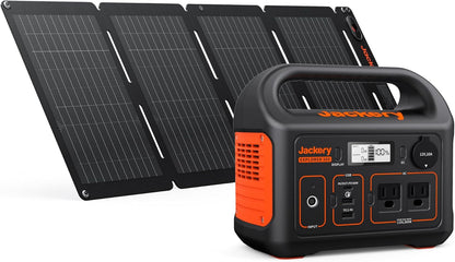 Solar Generator 300, 293Wh Power Station with 40W Solar Panel, 300W Pure Sine Wave AC Outlet for RV Outdoors Camping Travel Blackout