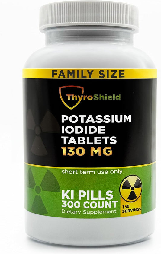 Potassium Iodide Tablets 130 Mg | 300Ct Iodine Tablets for Radiation Exposure - Potassium Iodine Pills - YODO Naciente - KI Pills - Made in USA -