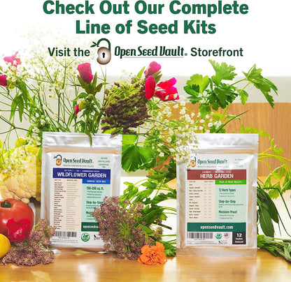 15,000 Heirloom Seeds Non GMO Vegetable and Fruit Seeds for Planting Outdoor & Indoor - 32 Variety Pack of Survival Garden Seeds