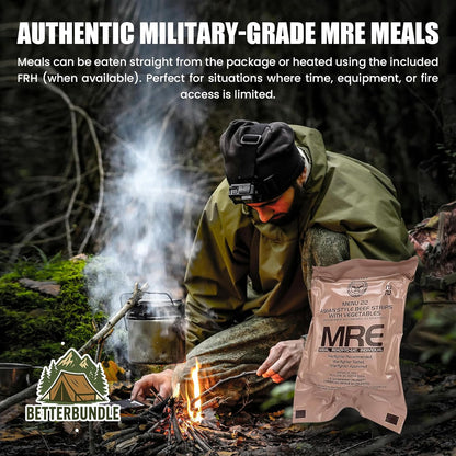 2026 Inspection MRE, U.S. MRE Meals, Emergency Supplies, Emergency Food Supply, Survival Food, Freeze Dried Food W/ Flameless Heater, Ready Meals (Variety Pack of 12) – (A or B Case Selected at Random) FRESH STOCK - 10 Year Shelf Life from Inspection Date