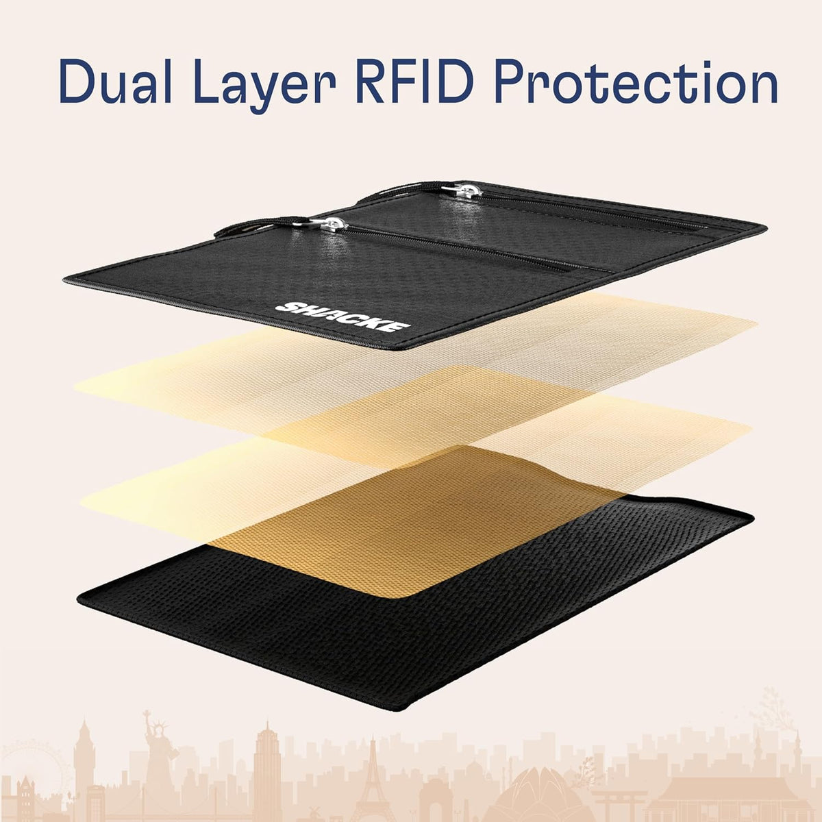 Stay Secure and Stylish with the Hidden Travel 2-in-1 Black Belt Wallet - RFID Blocking Neck Pouch for Passport and Essentials