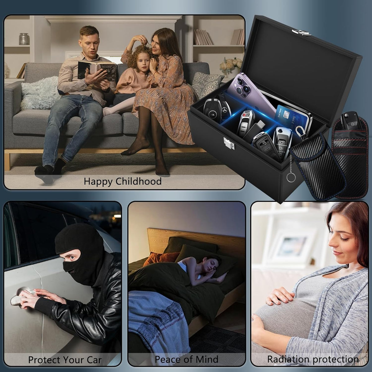 Ultimate Faraday Box with Bonus Faraday Bags – Extra-Large Signal Blocking Solution for Car Keys and Phones!