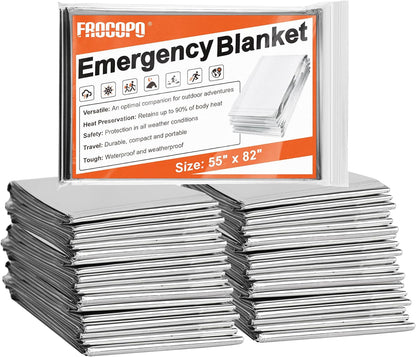 6 Pack Emergency Mylar Blanket, Emergency Blanket Space Blanket Survival Rescue Insulating Reflective Foil Kit Outdoors Hiking Camping Blanket Perfect for Outdoors, Hiking, Camping Survival