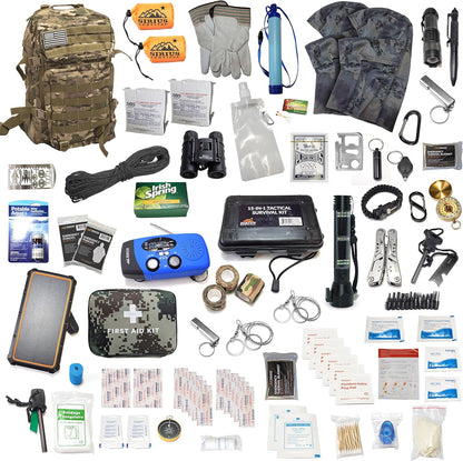 Sirius: Pre-Packed Bug Out Bag - 72 Hour Kit for 2 People - Bugout Backpack Survival Kit - Premium 50L Go Bag Tactical Backpack - Essential Bug Out Gear - Upgraded Survival Backpack