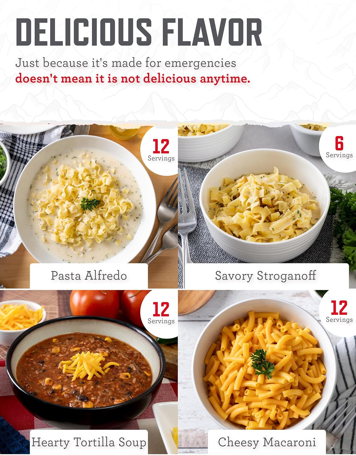 Emergency Food Supply - 84 Servings Breakfast & Entrée Bucket, Protein Meals, Dehydrated & Freeze Dried Food for Backpacking, Camping Essentials & Prepping Supplies, up to 25 Year Shelf Life